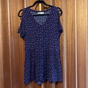 Babydoll Short Sleeve Cold Shoulder Dress